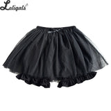 Sweet Lolita Bloomer Black/White Dotted Cosplay Shorts Elastic Waist Skorts