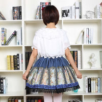 Vintage Style Short Lolita Skirt Mucha's Horae Goddess Printed Lolita Daily Short Skirt