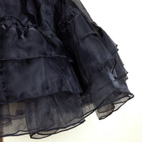 Organza Short Petticoat Lolita White/Black Layered Tutu Skirt for Women