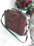 Steampunk Style Lolita Handbag Brown Satchel Bag with Gear Decor by Infanta