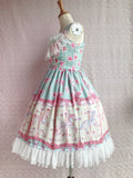 Rose & Carousel Printed Sweet Lolita Dress Sleeveless Midi Chiffon Dress by Yiliya