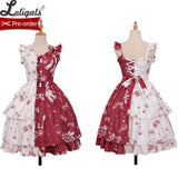 Chocolate Bunny ~ Punk Contrast Color Printed Lolita JSK Dress by Magic Tea Party ~ Pre-order