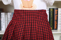 Classic Mori Girl Red and Black Punk Mini Skirt Short Plaid Pleated Skirt Harajuku School Uniform