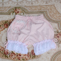 Sweet Women's Lolita Bloomer Elastic Waist Cosplay Shorts with Heart Shaped Pocket