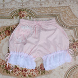 Sweet Women's Lolita Bloomer Elastic Waist Cosplay Shorts with Heart Shaped Pocket