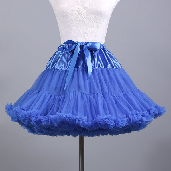 Fluffy Women's Tutu Skirt Adult Tulle Short Petticoat with Ruffles Gray Fluffy Women's Tutu Skirt Adult Tulle Short Petticoat with Ruffles Gray