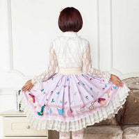 Original Design Japanese Style Fantasy Cartoon Adorable Printed Sweet Lace Lolita Skirt for Girl