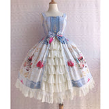 Icy Dessert ~ Sweet Printed Chiffon Party Dress Ruffled Lolita JSK Dress by Yiliya