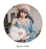 Sweet Heart Shaped Cross Body Bag Mori Girl Pearl Chain Lolita Bag by Lovely Lota