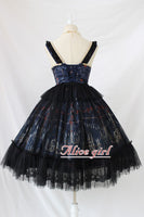 Chandelier Printed Gothic Lolita JSK Dress Sleeveless Halloween Midi Party Dress Pre-order by Alice Girl