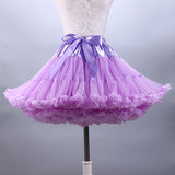 Fluffy Women's Tutu Skirt Adult Tulle Short Petticoat with Ruffles