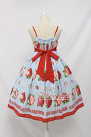 Sweet Strawberry Printed Lolita Casual JSK Dress Summer Midi Dress by Alice Girl Pre-order
