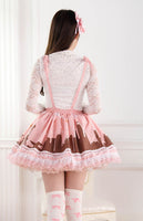 Modern Lovely Pink Pleated Lady's Lolita Lace Jumper Skirt