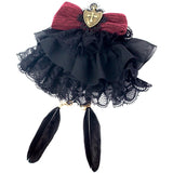 Gothic Burgundy Lolita Headpiece Corduroy Headwear & Beret