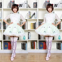 Sweet Chinese Style Crane Printed Short Skirt Ladies Retro Skirt