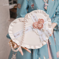 Sweet Heart Shaped Cross Body Bag Mori Girl Pearl Chain Lolita Bag by Lovely Lota