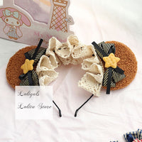 Cute Bear Ear Lolita KC Sweet Mori Girl Headband Cosplay Headpiece