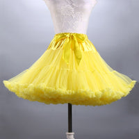 Fluffy Women's Tutu Skirt Adult Tulle Short Petticoat with Ruffles