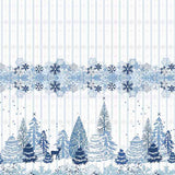 Sweet Light Sky Blue Snow Forest Printed Pleated Lace A Line Lolita Skirt for Lady