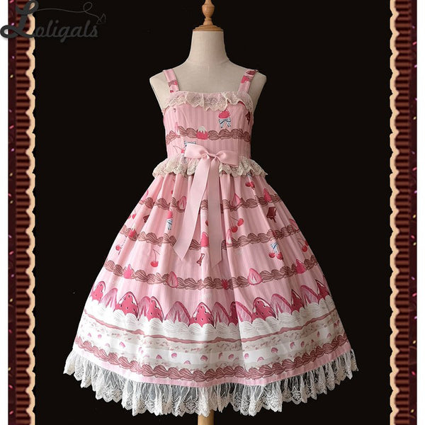 Sweet Strawberry ~ Sweet Printed Lolita Casual Dress by Infanta