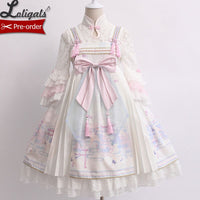 Returning Crane ~ Printed Kimono Style Lolita JSK Dress by Alice Girl ~ Pre-order