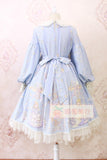 Sweet Long Lantern Sleeve Midi Dress ~ Angel's Book Printed Empire Waist Dress by Alice Girl ~ Pre-order
