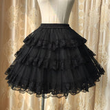 Sweet White/Black Cosplay Skirt Three Layer Lace Lolita Petticoat/Tutu Skirt