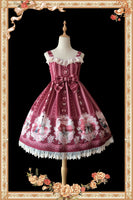 Dating Bears ~ Sweet Printed Lolita Dress Sleeveless Knee Length Dress by Infanta