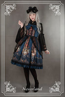 The Rococo World ~ Printed Vintage Lolita JSK Dress with Lace Overcoat