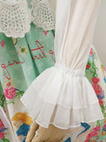 Summer Off the Shoulder White Lolita Lace Blouse with Long Flare Sleeve Elastic Waist