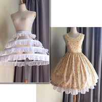 Short 3 Hoop Lolita Petticoat White/Black Crinoline Gothic Petticoat Underskirt for Woman