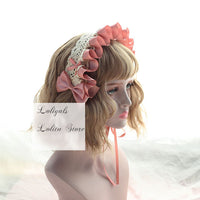 Sweet Ruffled Lolita Bonnet Lace Trimmed Headband