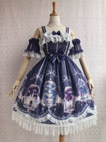 Unicorn's Secret Garden ~ Sweet Printed Lolita JSK Dress w. Detachable Sleeves by Yiliya