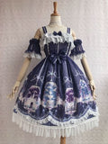 Unicorn's Secret Garden ~ Sweet Printed Lolita JSK Dress w. Detachable Sleeves by Yiliya