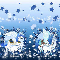 Sweet Deep Blue Star and Pegasus Printed Pleated Lolita Skirt for Lady