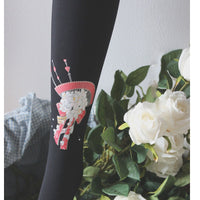 Japanese Style Mori Girl Printed Tights 120D Velvet Pantyhose