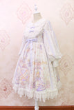 Sweet Long Lantern Sleeve Midi Dress ~ Angel's Book Printed Empire Waist Dress by Alice Girl ~ Pre-order