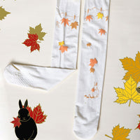 Sweet Maple Leaf Printed Lolita Tights Japanese Style Women's Pantyhose