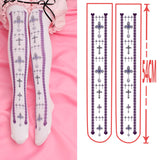 Sweet Lolita Thigh High Stockings Kawaii 100D Printed Velvet Long Stockings for Girl 9 Patterns