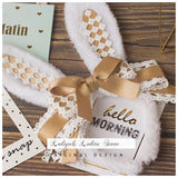 LOLITA Handmade Rabbit Ears Headband KC Multicolored Cute Plaid Cosplay Hairband