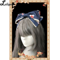 The Owl ~ Sweet Printed Lolita Detachable Collar / Head Bow by Infanta