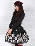 Gothic Elastic Waist Skater Skirt Sweet Checkered/Plaid Kawaii Black Lace Short Lolita Skirts