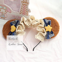 Cute Bear Ear Lolita KC Sweet Mori Girl Headband Cosplay Headpiece