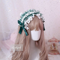 Japanese Mori Girl Lolita Hairband Sweet Lace Headdress with Detachable Chain