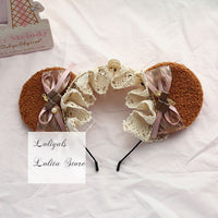 Cute Bear Ear Lolita KC Sweet Mori Girl Headband Cosplay Headpiece
