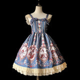 Sweet Cinderella Printed Lolita Mini JSK Dress Casual Short Dress by Infanta