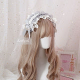 Japanese Mori Girl Lolita Hairband Sweet Lace Headdress with Detachable Chain