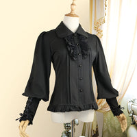 Vintage Women's Chiffon Blouse Long Lantern Sleeve Button Down Shirt 6 Colors