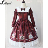 Bedtime Book ~ Sweet Printed Long Sleeve Lolita Dress by Magic Tea Party