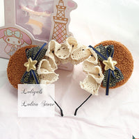 Cute Bear Ear Lolita KC Sweet Mori Girl Headband Cosplay Headpiece